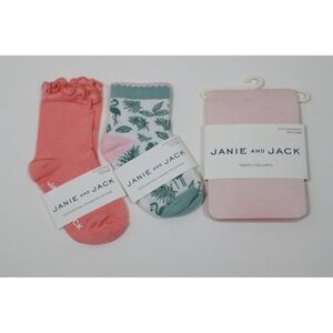 Janie and Jack Baby Girls Socks and Tights Set - 3pc- Size 12-24M